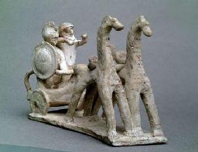 Chariot and horses, from the Tomb of Princess Nefertiabet, Old Kingdom (clay) 18th