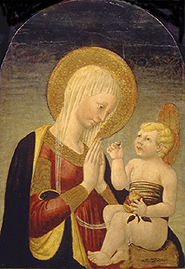 Maria mit dem Kind und dem Granatapfel. von Neri di Bicci