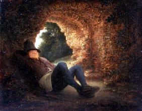 Peasant sleeping in a ruined vault 1644