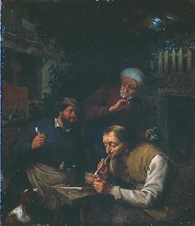 Zwei rauchende Bauern 1664