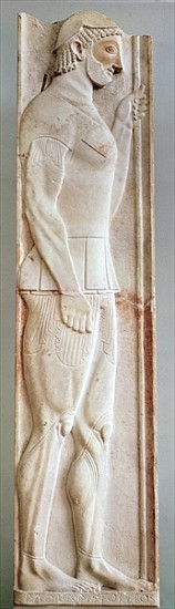 Funerary stela of the Hoplite Aristion, from Velanideza, Attica, c.510 BC (marble) von Aristokles