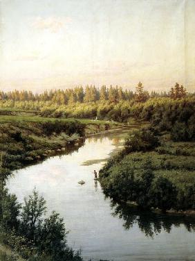 Landschaft mit dem Fluss 1900