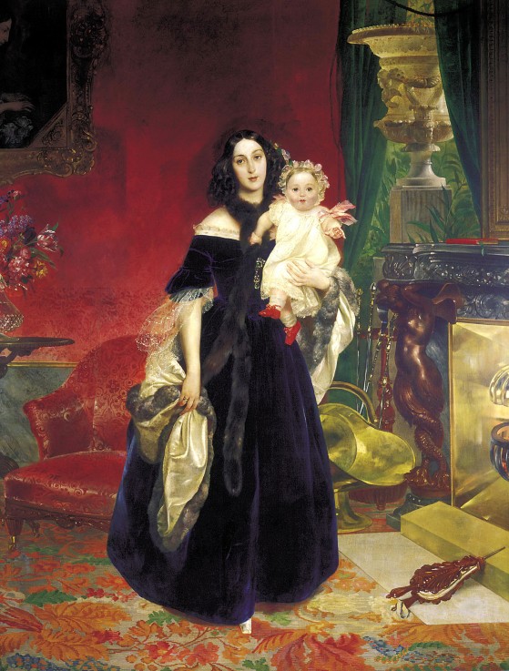 Maria Arkadiewna (Stolypina) Beck (1819-1889) mit Tochter von Brüllow