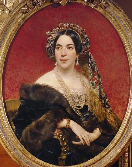 Porträt von Fürstin Maria Wolkonskaja (1816-1856)