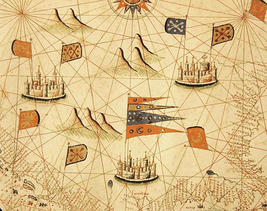 The coast of Tunisia and the Gulf of Gabes, from a nautical atlas of the Mediterranean and Middle Ea von Calopodio da Candia