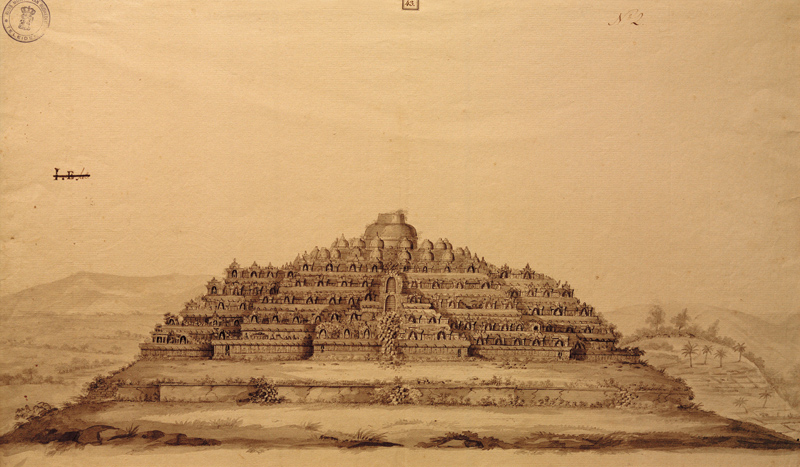 Borobudur, Tempel, Ansicht von Cornelius