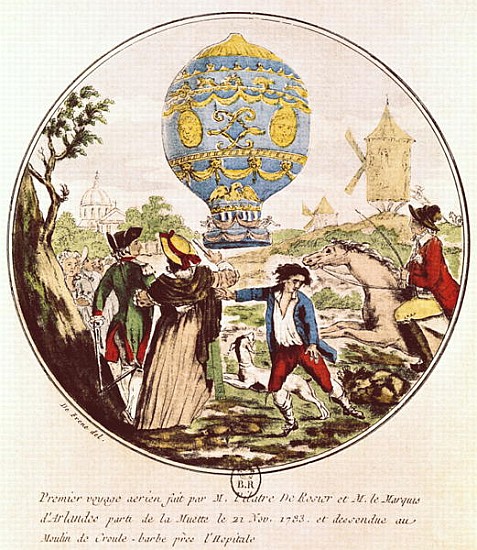 The First Aerial Voyage Monsieur Francois Pilatre de Rozier (1754-85) and the Marquis of Arlandes (1 von De Frene