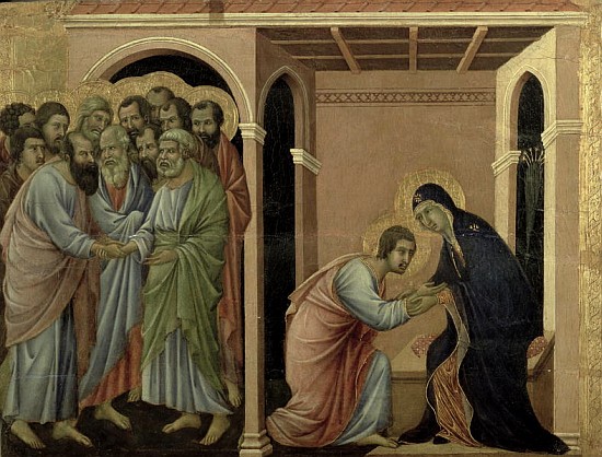 Maesta: The Virgin Says Farewell to St. John, 1308-11 von Duccio di Buoninsegna