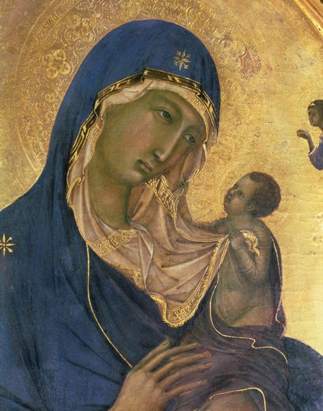 Madonna and Child with SS. Dominic and Aurea, detail of the Madonna and Child, c.1315 (detail of 289