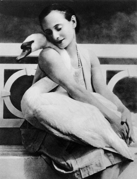 Anna Pavlova with her pet swan Jack, c.1905 von English Photographer