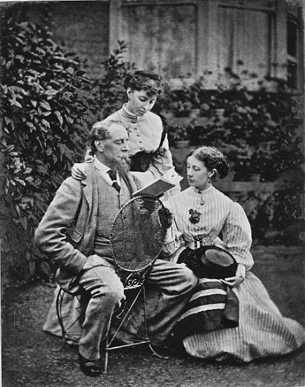 Charles Dickens with two of his daughters, c.1865 von English Photographer