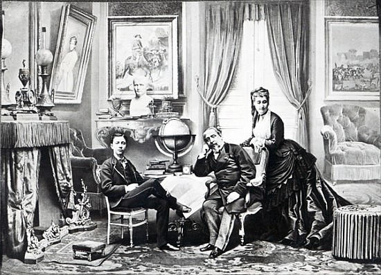 Emperor Napoleon III with Empress Eugenie and the prince Imperial at Camden Place, Chislehurst in 18 von English Photographer