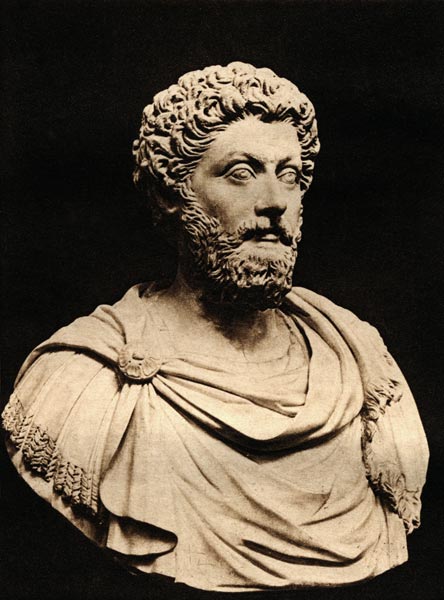 Bust of Marcus Aurelius (121-80 AD) (marble)  von English Photographer
