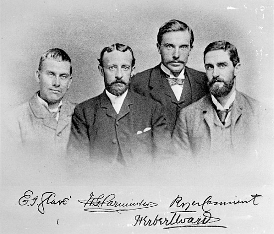 Roger Casement, Herbert Ward, E.J Glave and friend von English Photographer
