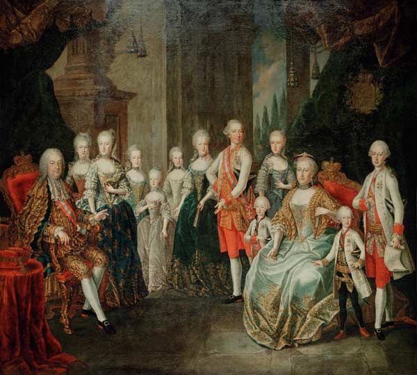 Maria Theresia,  Familienbild von Fahrensch