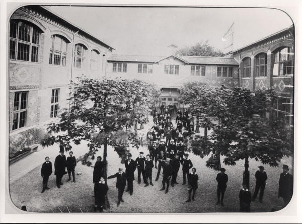 School in Alsace, 1883-89 (b/w photo)  von French Photographer