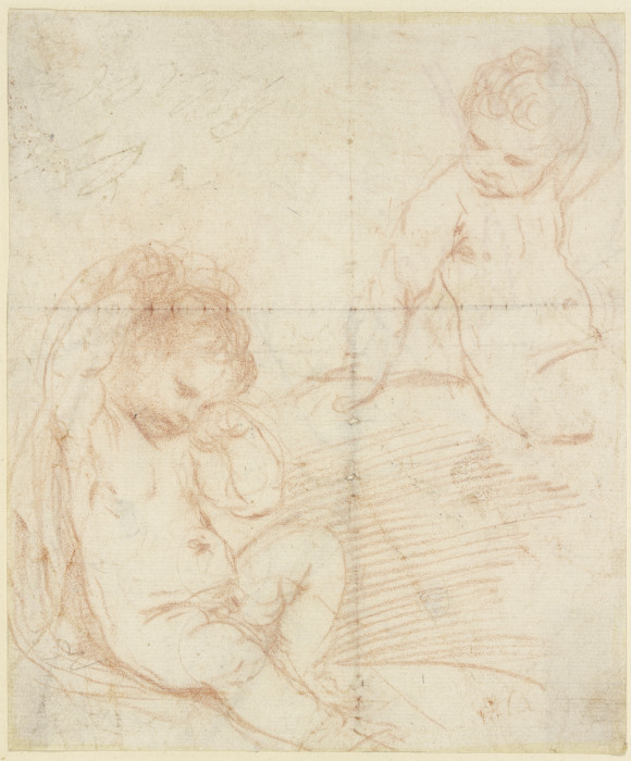Zwei nackte Kleinkinder von Guercino (Giovanni Francesco Barbieri)