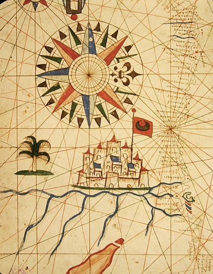Egypt, the River Nile and Cairo, from a nautical atlas, 1646(detail from 330936) von Italian School