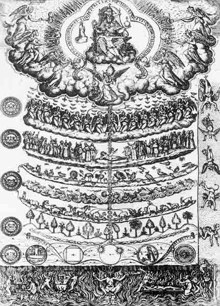 The Great Chain of Being from ''Retorica Christiana'' Didacus Valades, printed in 1579 von Italian School