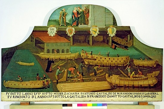 Sign for the Marangoni Family of shipbuilders, Venetian von Italian School