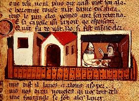 Seeking asylum in a convent, from ''Codex Entree d''Espagne''