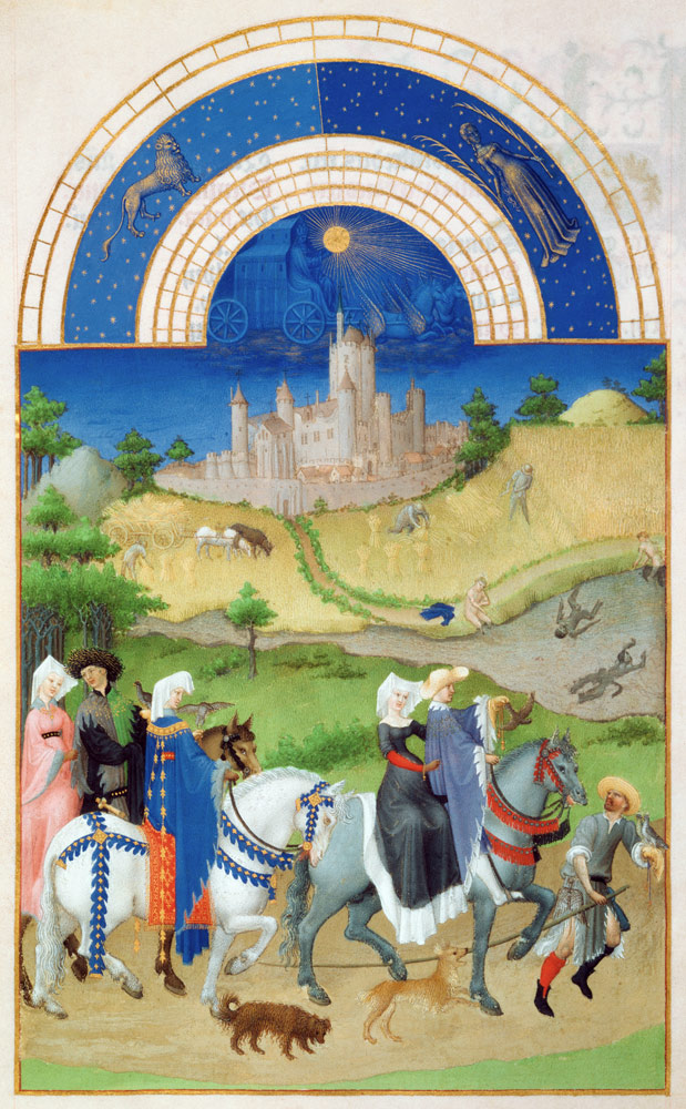 Facsimile of August: Hawking, from the ''Tres Riches Heures du Duc de Berry  (for original see 8440) von Limbourg Brothers