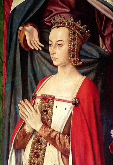 Anne of France, right wing of the Bourbon Altarpiece (detail) von Master of Moulins (Jean Hey)
