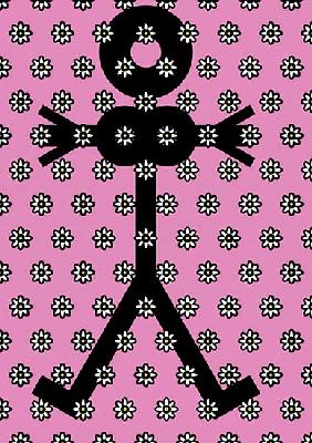 Woman with Flower Icons, 2006 (digital) 