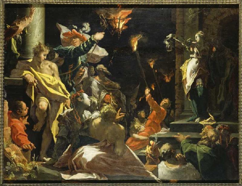 Judith zeigt dem Volk das Haupt des Holofernes. von Abraham Bloemaert