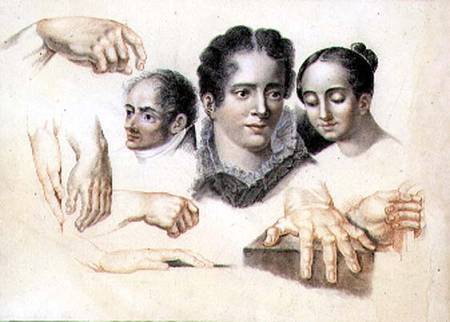 Studies of female and male heads and hands von Abraham Constantin