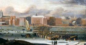 A Frost Fair on the Thames at Temple Stairs c.1684