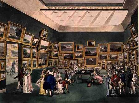 Exhibition of Watercoloured Drawings by the Society of Painters in Watercolours, from 'The Microcosm von A.C. Rowlandson