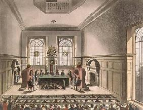 Cooper's Hall, Lottery Drawing, from Ackermann's 'Microcosm of London'