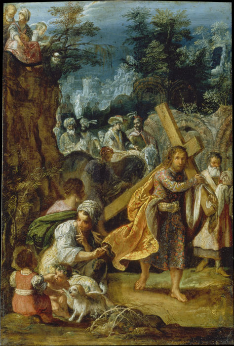 Heraklius trägt das Kreuz nach Jerusalem hinein von Adam Elsheimer