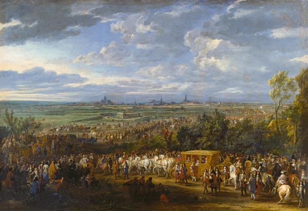 Einzug Ludwigs XIV. und seiner Gemahlin Marie-Therese in Arras am 20. Juli 1667 von Adam Frans van der Meulen