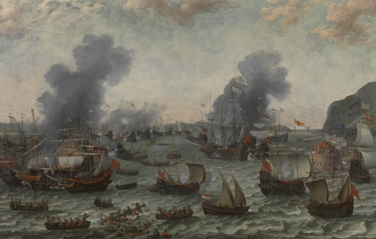 Die Schlacht bei Gibraltar am 25. April 1607 von Adam Willaerts