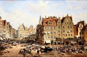 The Market in Wroclaw, 1877 (oil on canvas) 1740