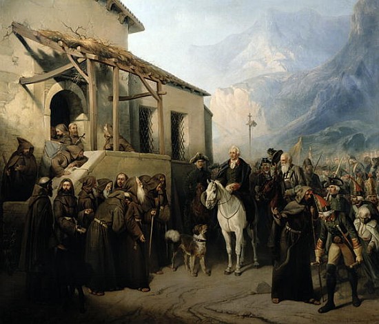 Field-marshal Alexander Suvorov on the St Gothard summit, 13th September 1799 von Adolf Jossifowitsch Charlemagne