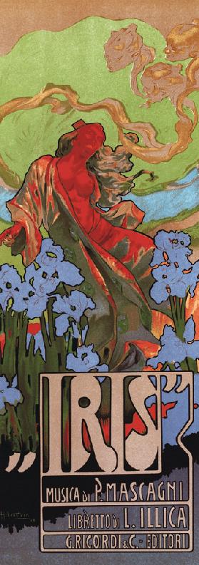 Plakat zur Oper Iris von Pietro Mascagni 1898