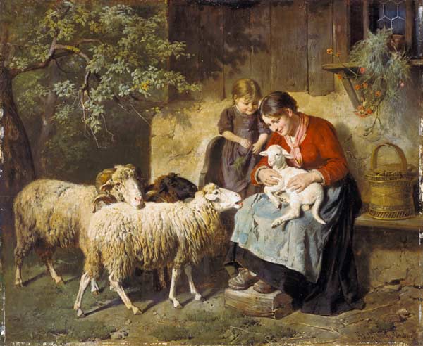 Das neugeborene Lamm. von Adolph Eberle