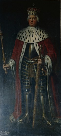 Frederick William I, King of Prussia in his Regalia, von Adolph Friedrich Erdmann von Menzel