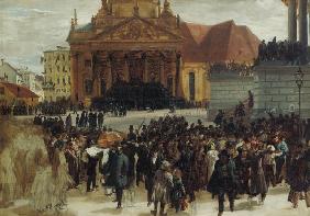 Die Aufbahrung der Gefallenen der Märzrevolution in Berlin 1848