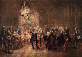 Flötenkonzert Friedrichs des Großen in Sanssouci (Nachbildung des Originals) 1852