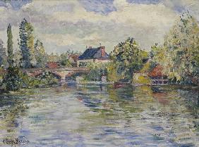 The Bridge of Garennes (oil on canvas) 19th