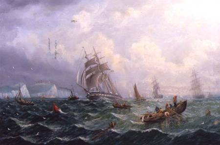 Shipping in Choppy Seas of Scarborough von Adolphus Knell