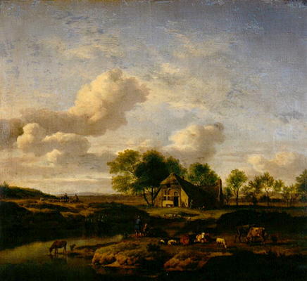 The Little Farm, 1661 (oil on canvas) von Adriaen van de Velde