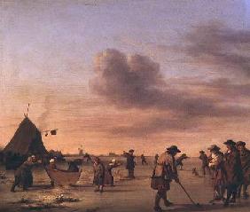 Golfers on the Ice near Haarlem 1668