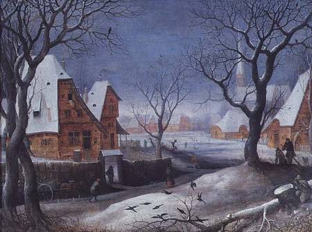 Winter Landscape with Fowlers von Adriaen van Stalbemt