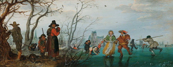 Winter (Amüsement auf dem Eis) von Adriaen Pietersz. van de Venne