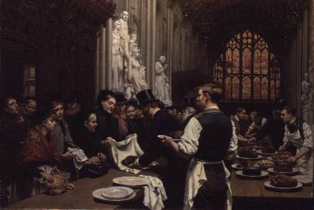 Distributing Left-overs to the Poor after the Lord Mayor's Banquet at the Guildhall von Adrien Emmanuel Marie